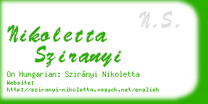 nikoletta sziranyi business card